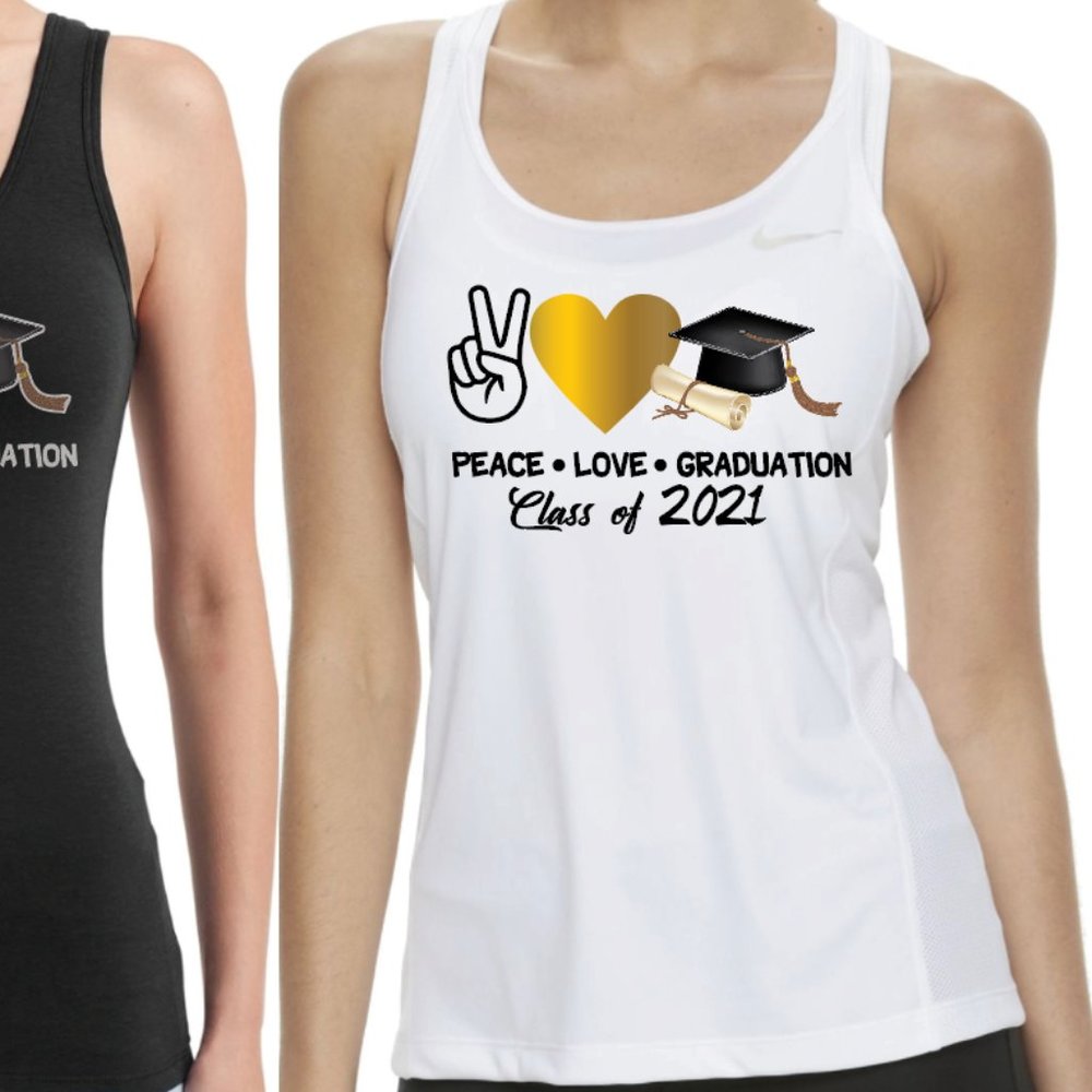 Peace, Love, Graduation 2021 Tank Top (white)
